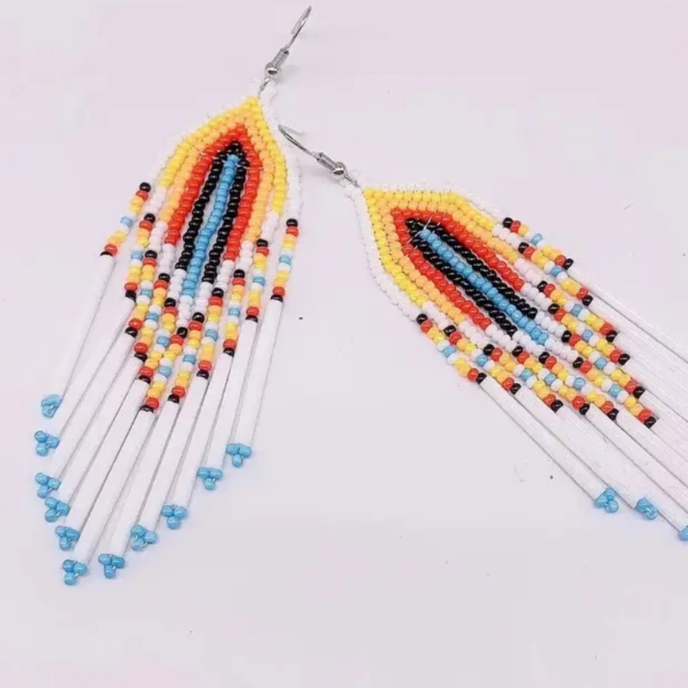 Boho seed bead earrings NWT